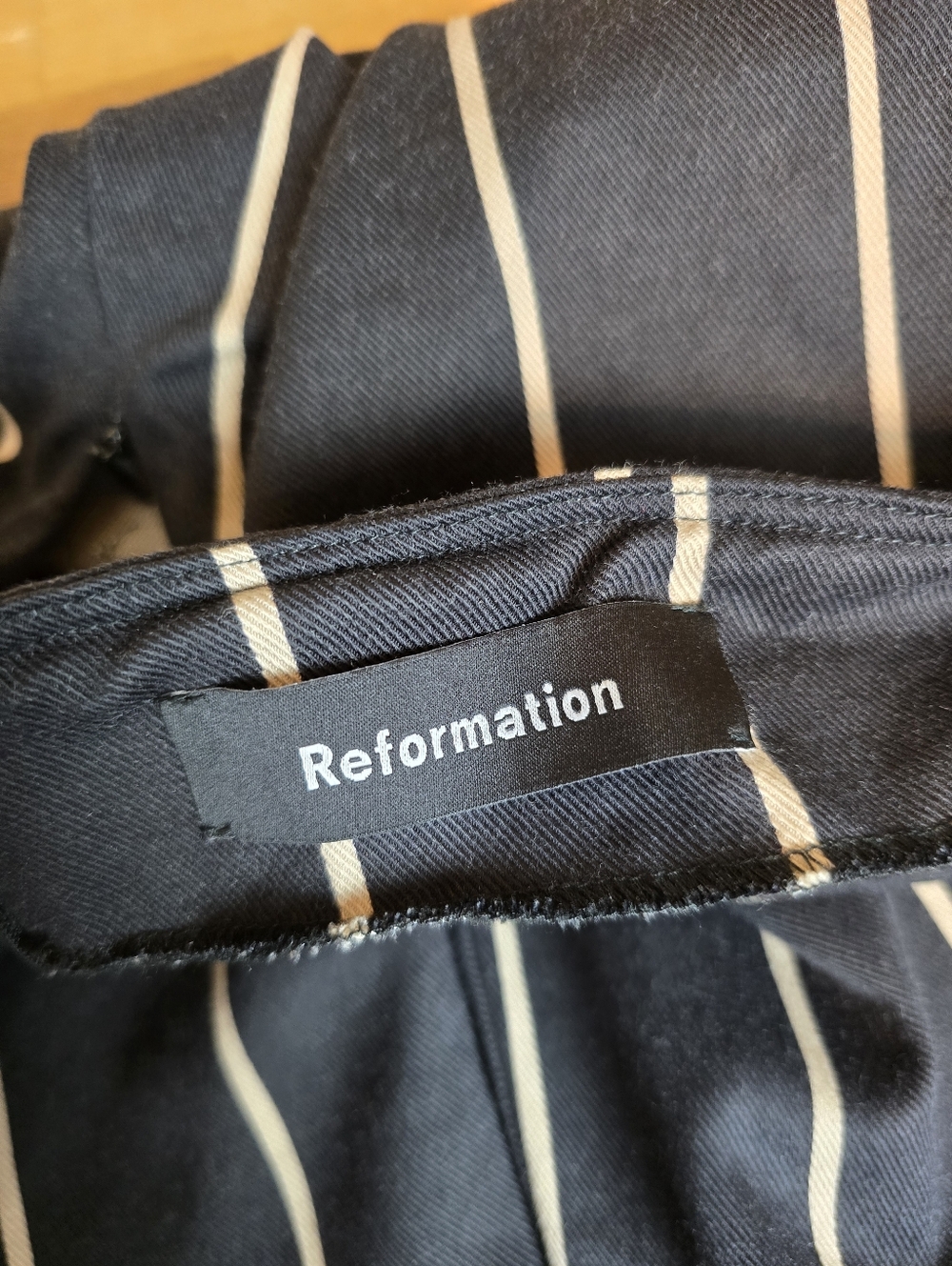 Reformation Marlon Pant Striped Cream And Black 2P - Picture 6 of 13